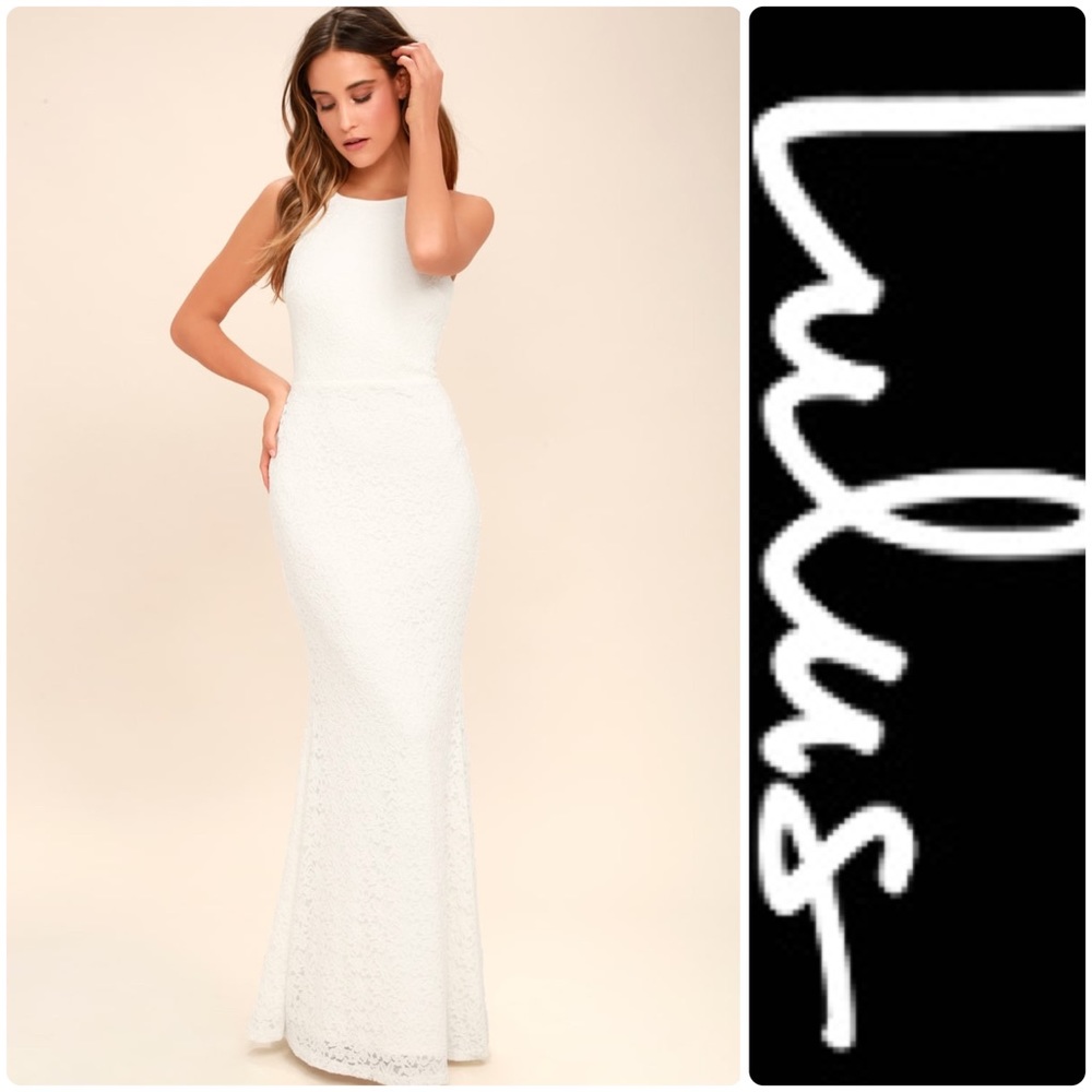 Lulus Ephemeral Lace Trumpet Gown